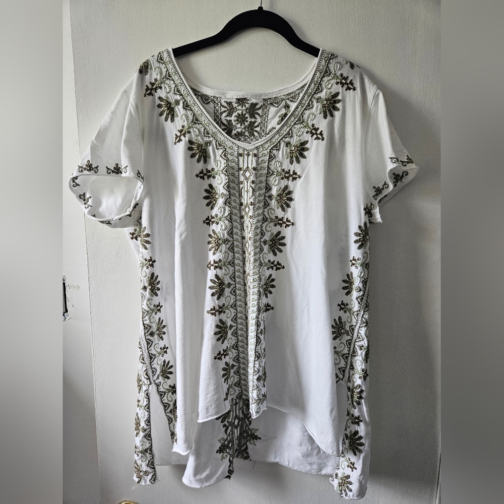 Johnny Was Embroidered Tee